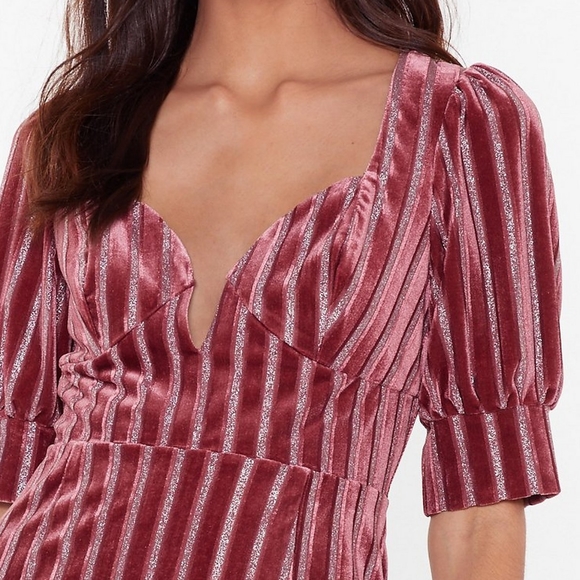 NEW 🌺 Velvet Glitter Mini Dress NWT - Picture 5 of 6